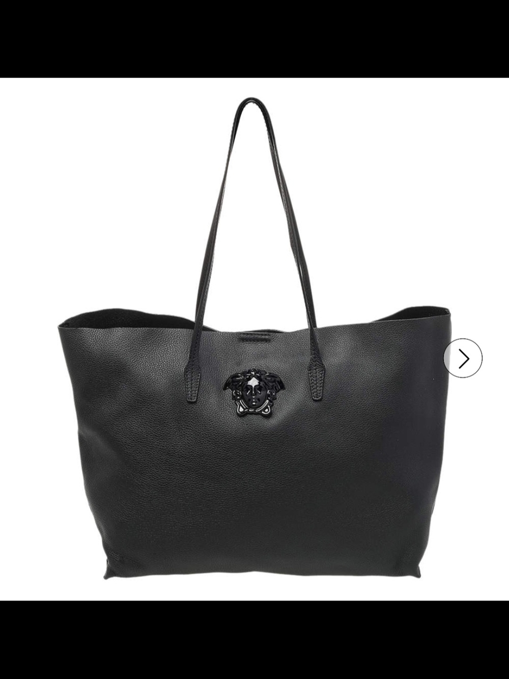 Versace Black Leather Medusa Tote Bag
